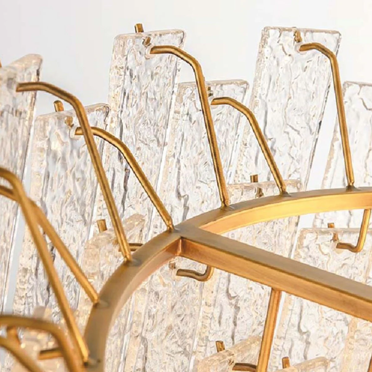 Luxury glass chandelier brass Ø 52 cm - hotel & living room chandelier