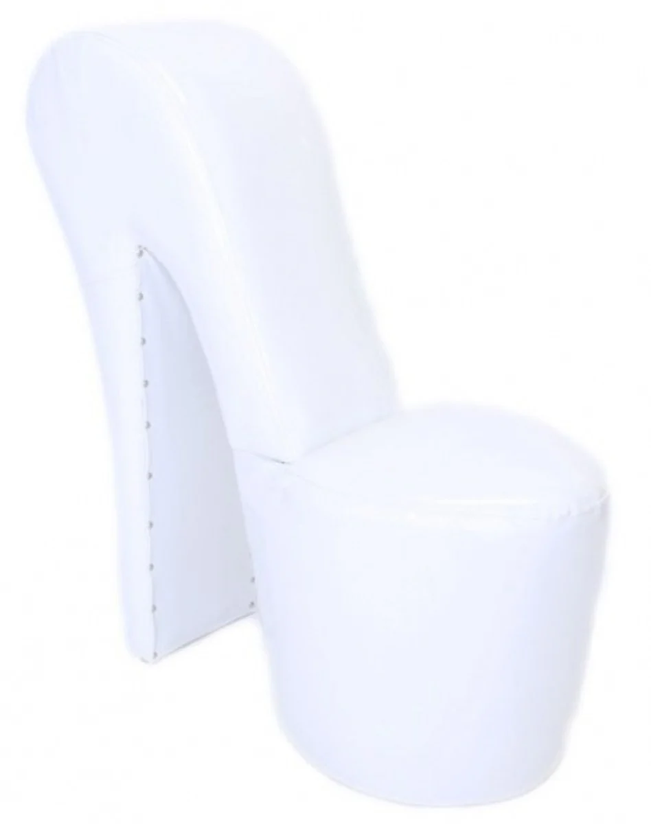 High Heel Armchair White Lacquer Luxury Design - Designer Armchair - Club Furniture - Shoe Chair Armchair