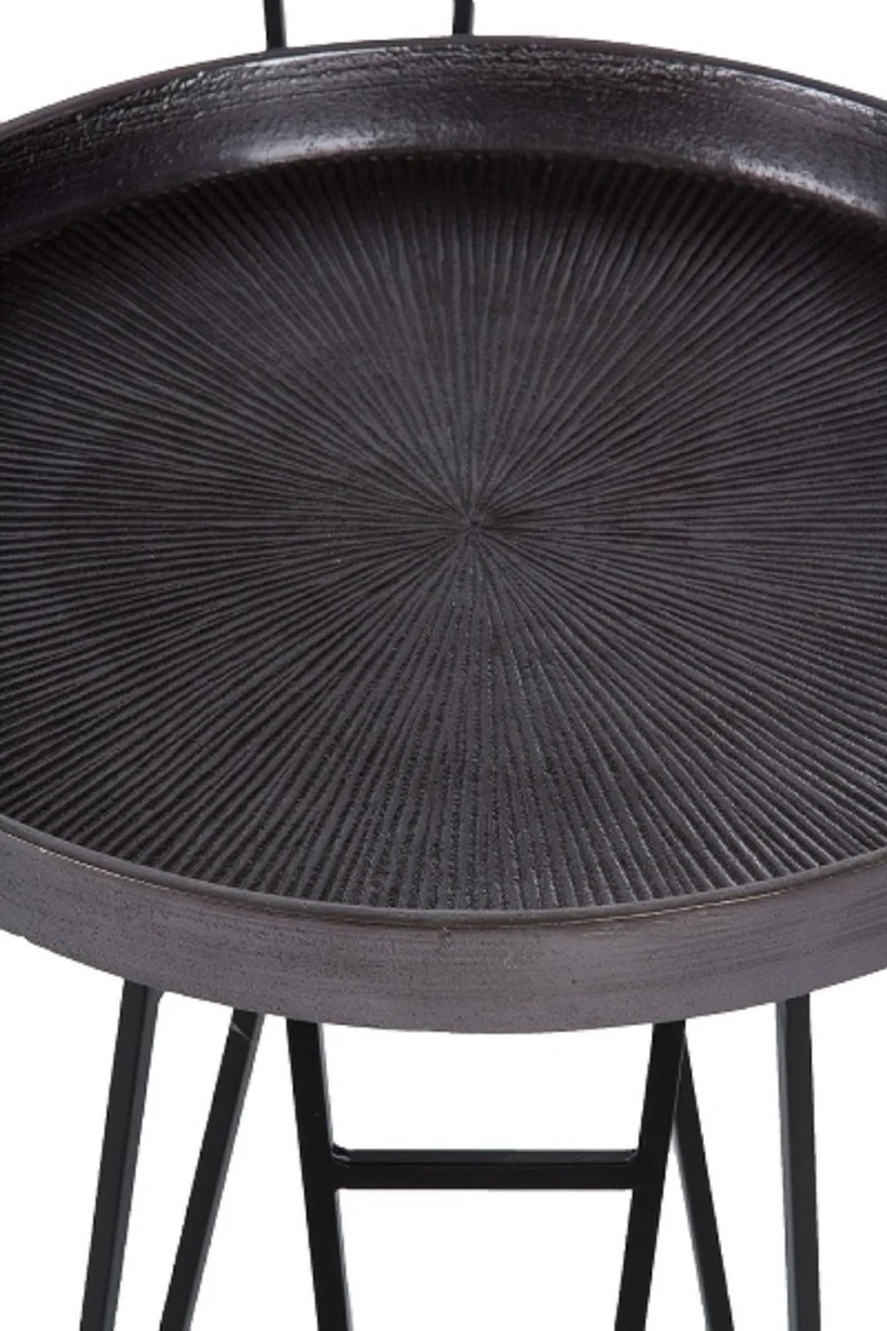 Luxury living room side table set bronze / silver / gray Ø 50 x H. 60 cm - Round metal side tables