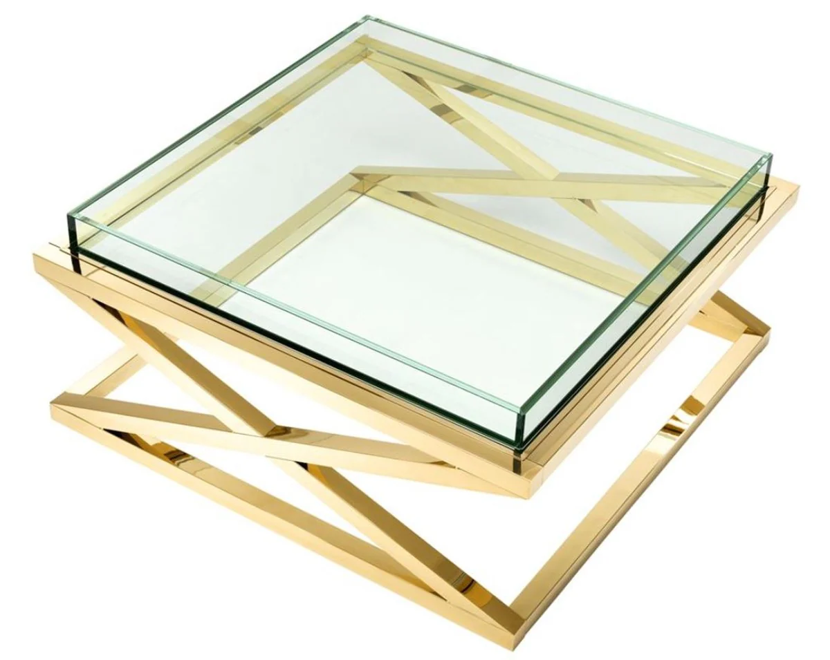 Luxury coffee table / living room table gold 100 x 100 x H. 46.5 cm - Hotel Furniture