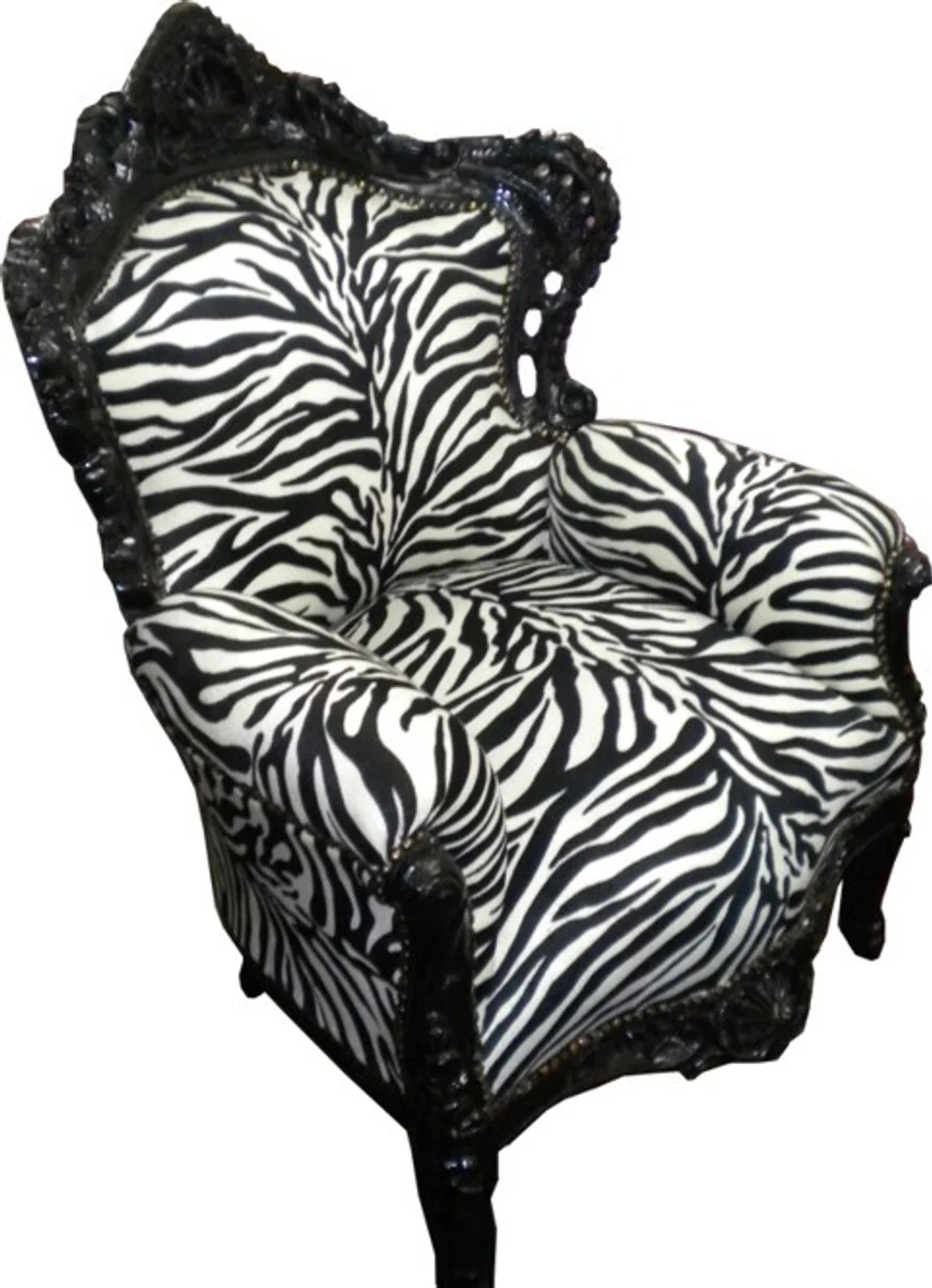 Baroque Armchair King Zebra / Black Furniture