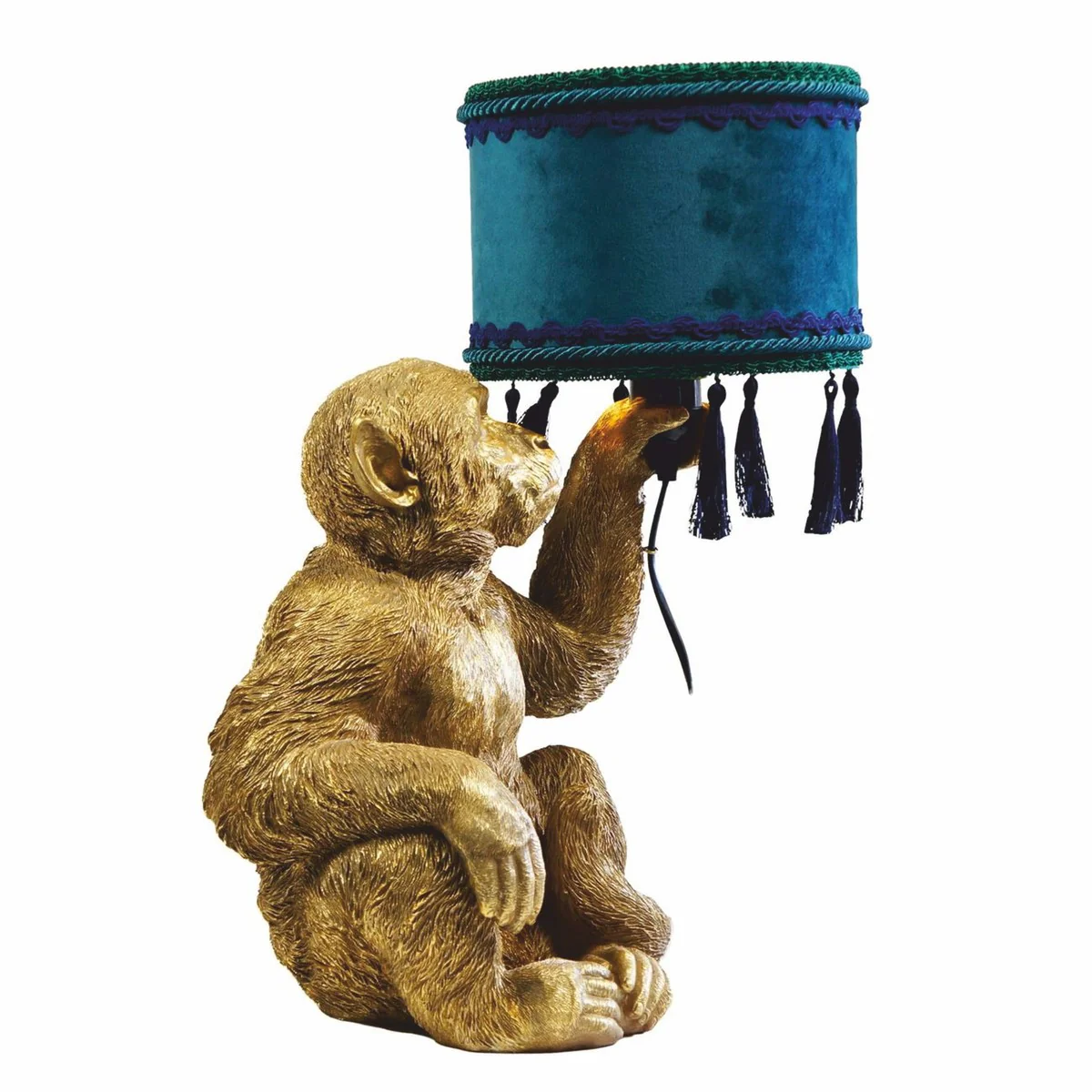 Luxury table lamp monkey gold / blue / green H. 50 cm - Luxury Lights