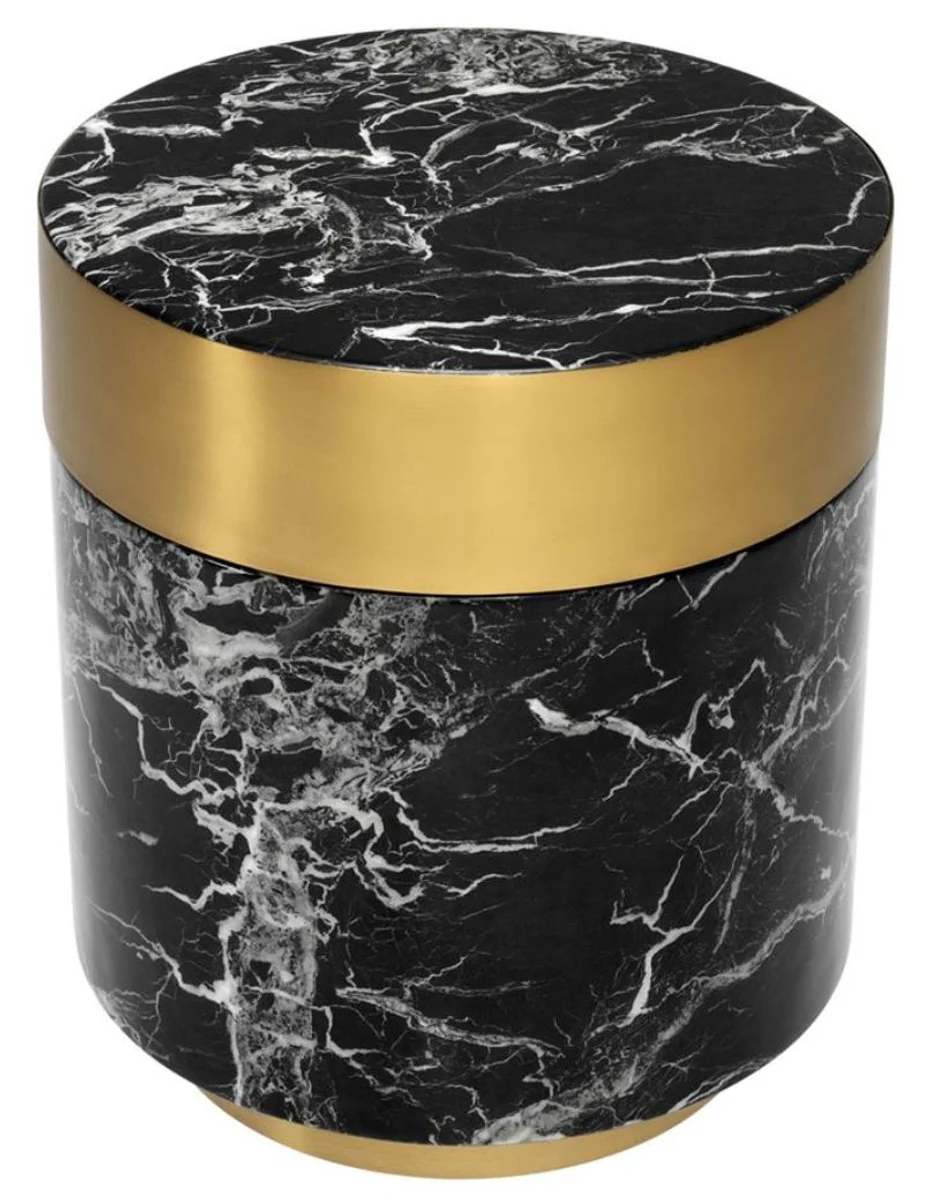 Side table black / brass Ø 45 x H. 53 cm - luxury quality