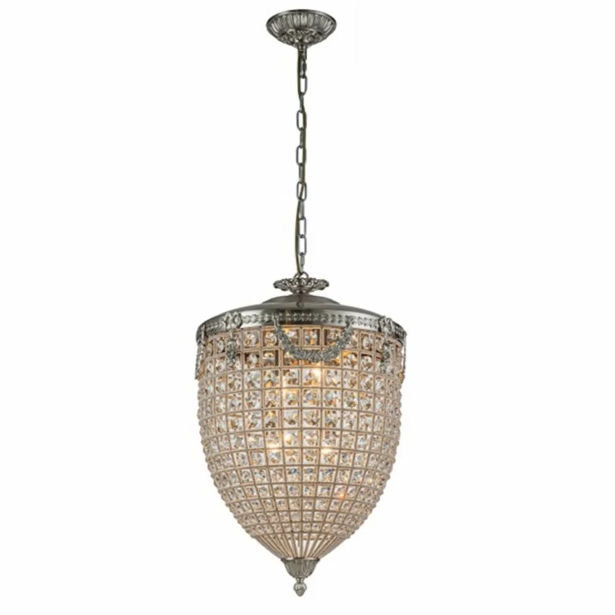 Baroque crystal chandelier silver Ø 38 x H. 65 cm - Baroque lights
