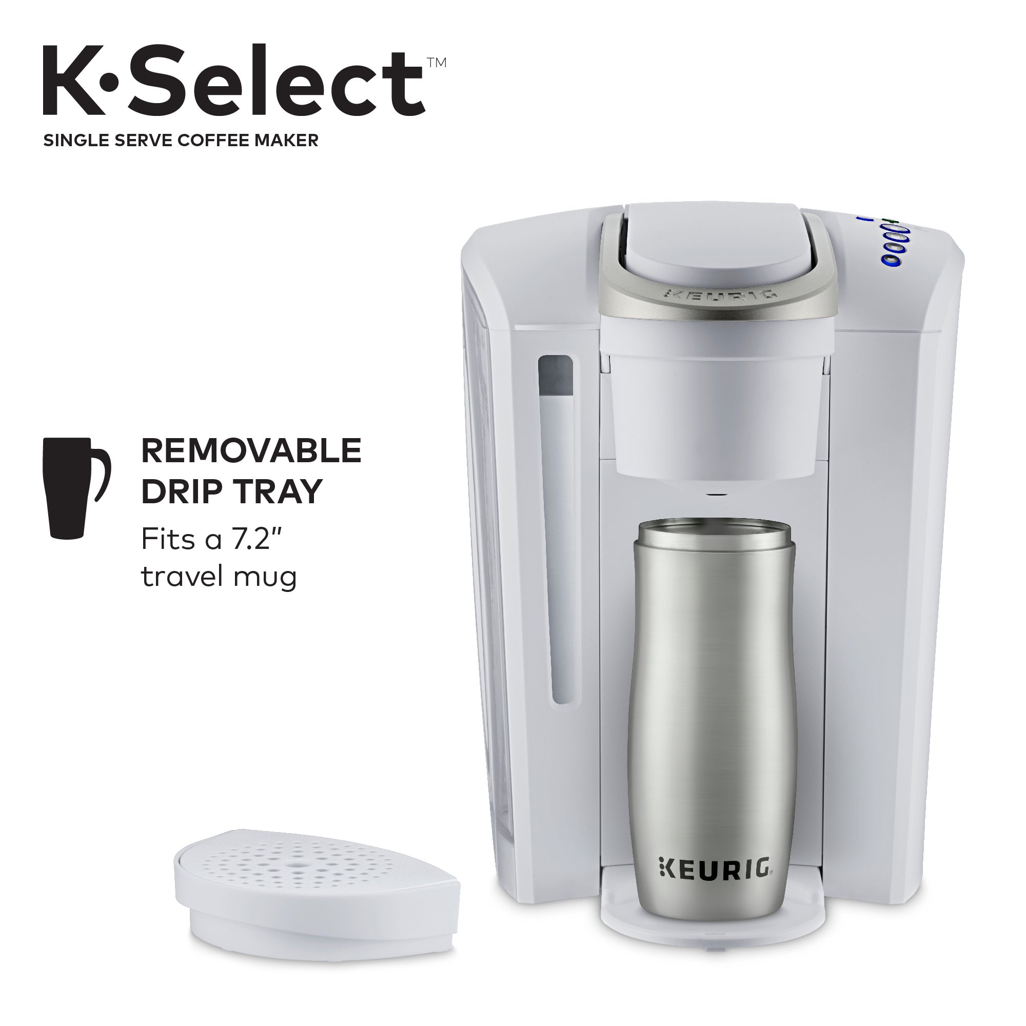 Keurig K-Select Single Serve, K-Cup Pod Coffee Maker, Matte White
