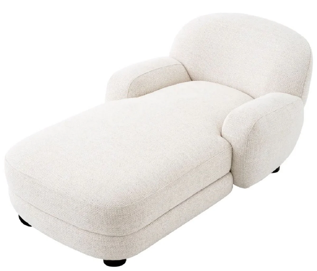 Luxury chaise longue white / black 95 x 170 x H. 69 cm - Living room lounge chair - Recamiere - Living room furniture - Luxury furniture - Luxury quality