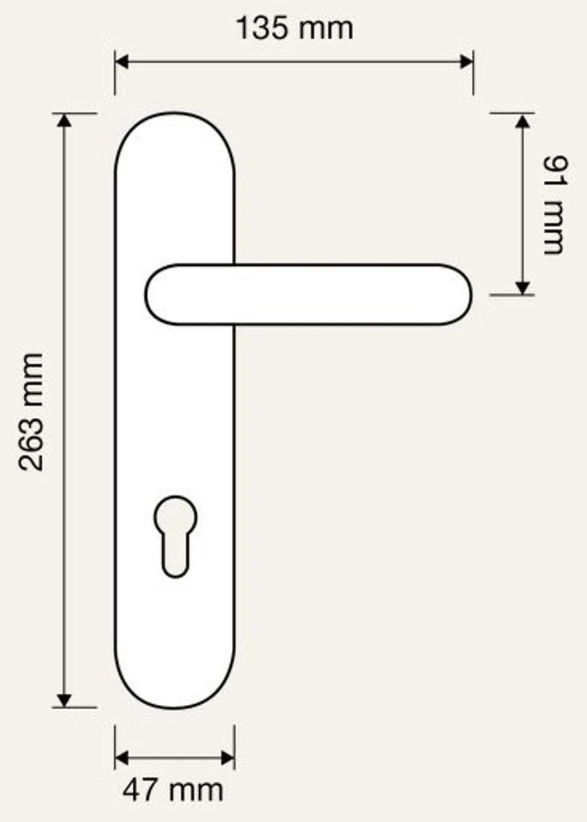 Luxury Art Nouveau door handle set brass colored 13.5 x H. 26.3 cm - Elegant door handles with plates - Luxury quality - Made in Italy