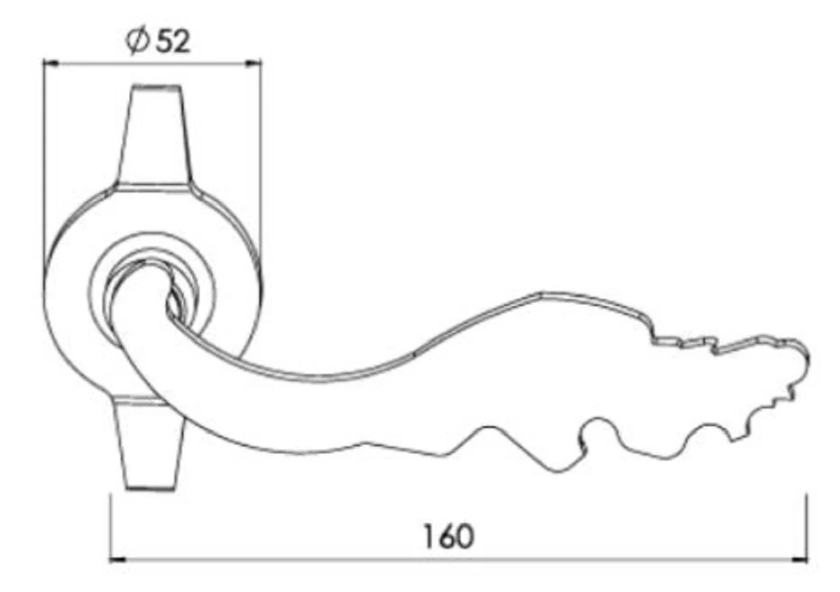 Luxury baroque door handle set brass patinated - noble door handles in baroque style - baroque decorative accessories - luxury quality