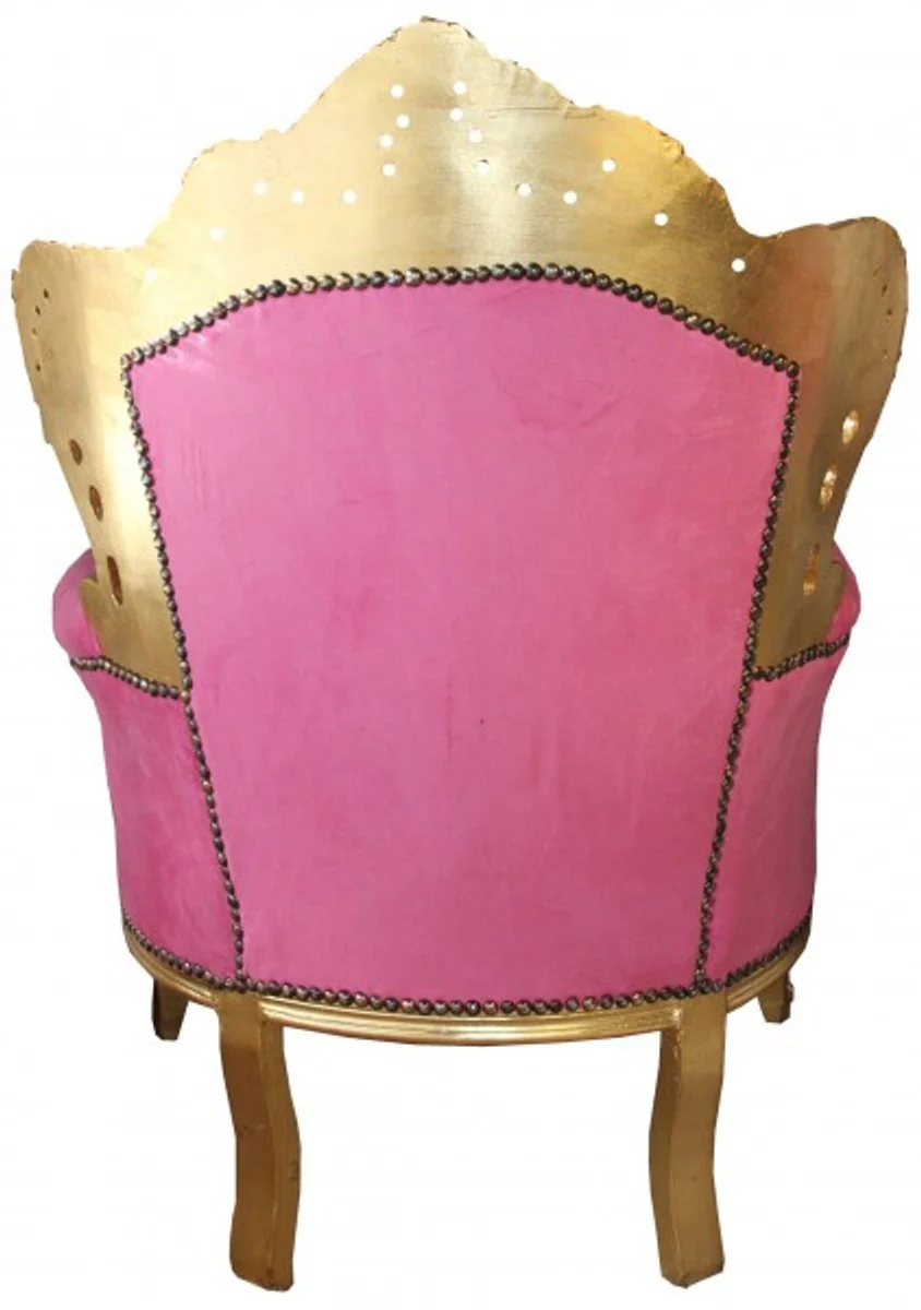 Baroque Armchair King Pink / Gold - Antique Style