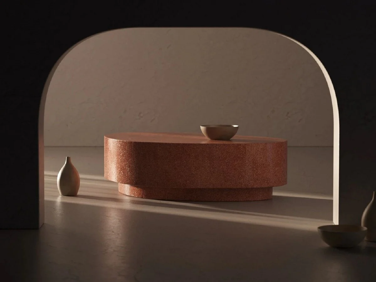 Luxury Concrete Coffee Table Red 142 cm - Living Room & Garden Furniture