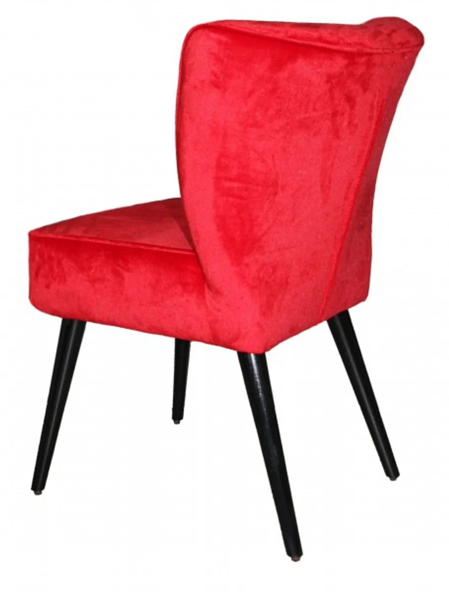 Dining room chair red / black without armrests - Baroque furniture