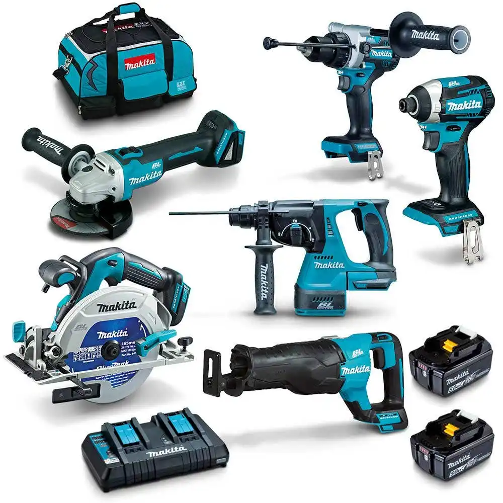 MAKITA 18V BRUSHLESS 6 PIECE 2 X 5.0AH COMBO KIT DLX6109TX1