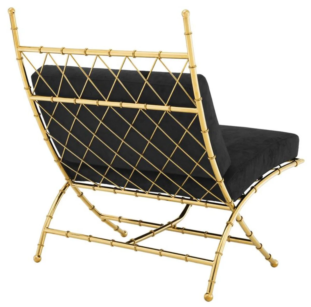 Luxury folding chair gold / black 75 x 81.5 x H. 92 cm - luxury furniture