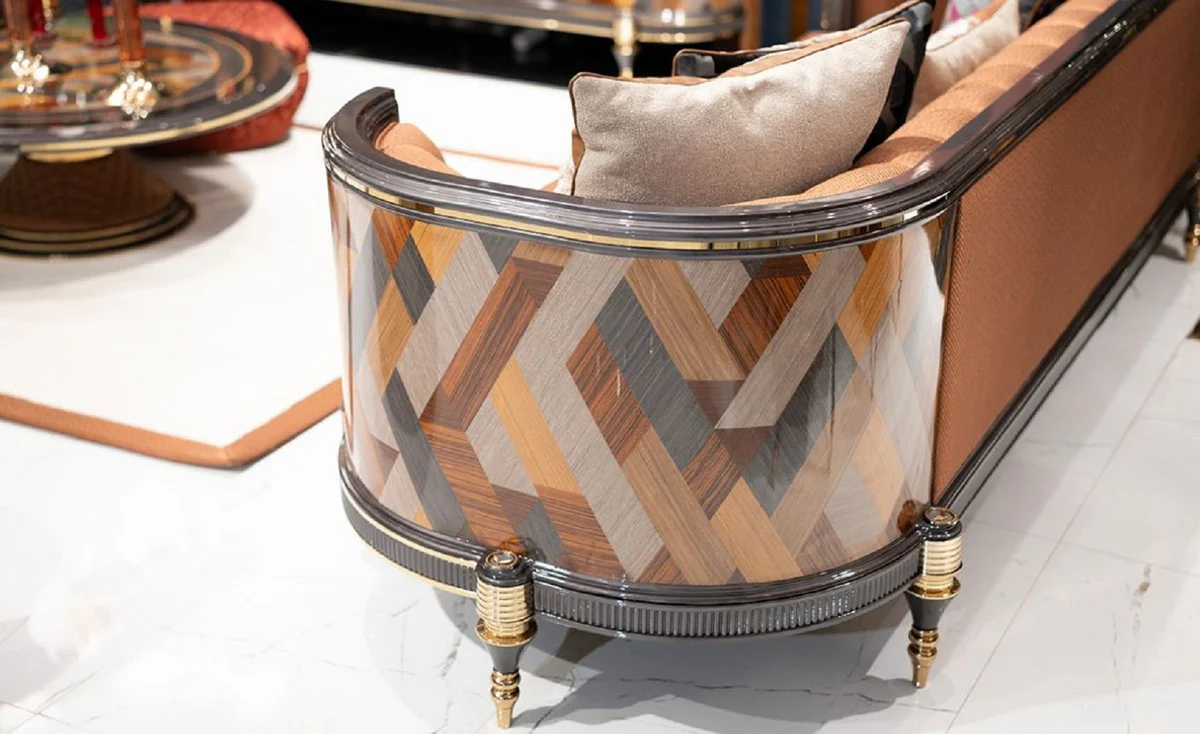 Luxury Art Deco Sofa Brown / Multicolor / Gray / Gold - Living Room Sofa - Living Room Furniture - Art Deco Furniture - Luxury Furniture