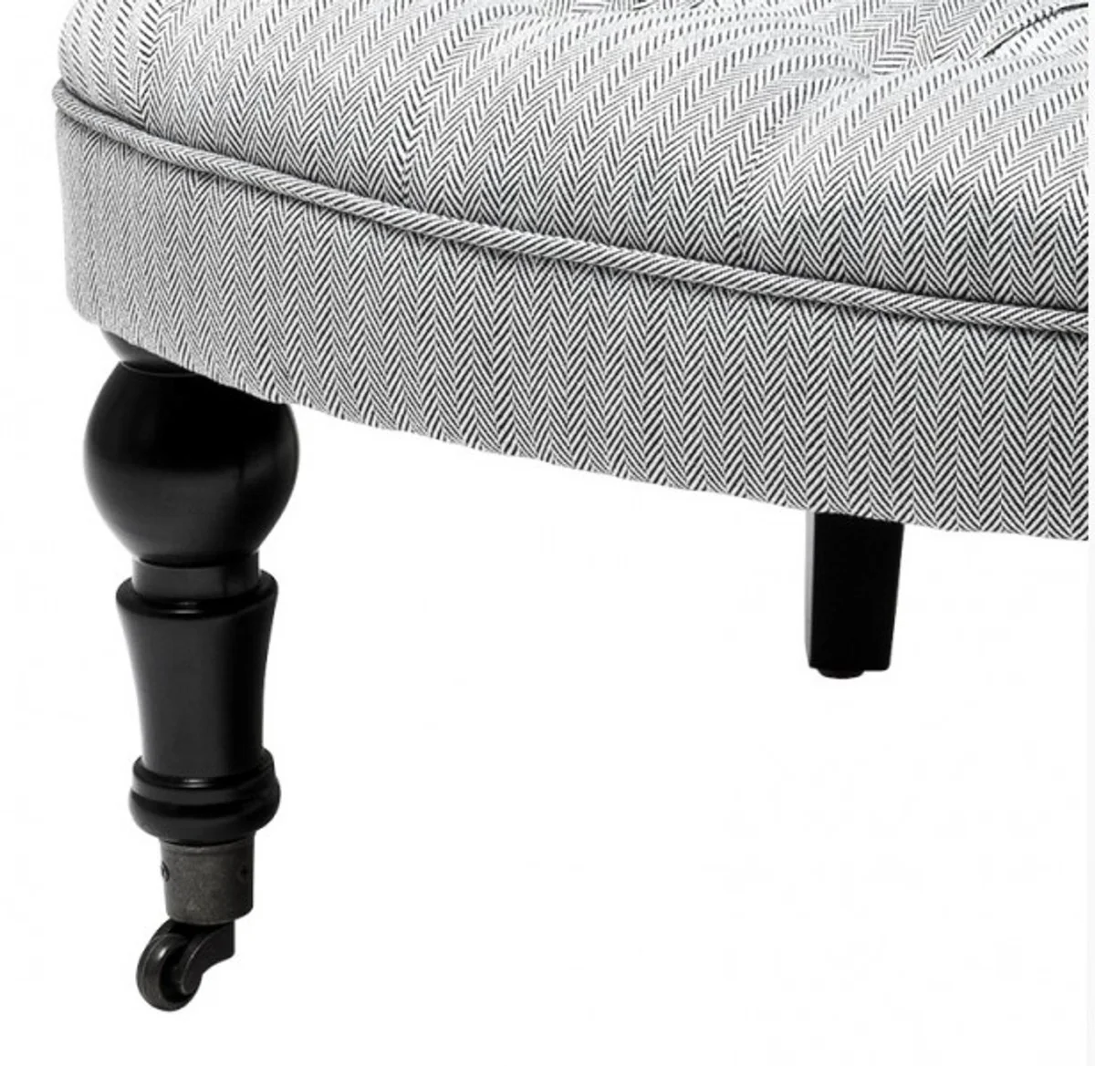 Luxury baroque salon chair Paris with herringbone pattern white/black from the luxury collection of - Hotel Cafe Restaurant Furniture Furnishings