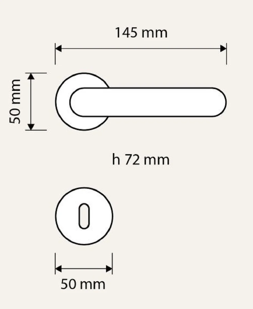 Baroque door handle set with Swarovski crystal glass 14.5 cm - Made in Italy