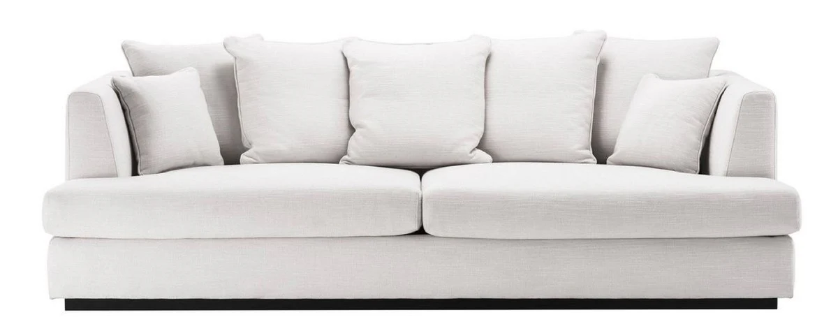 Luxury living room sofa white / black 265 x 151 x H. 90 cm - Couch with 7 cushions - Luxury living room furniture
