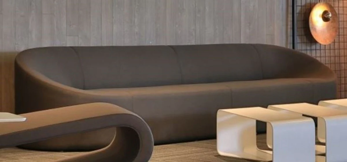 Designer Sofa Grau 315 x 82 x H. 70 cm - Wohnzimmer Sofa - Loft Sofa - Hotel Sofa - Lobby Sofa - Luxus Qualität