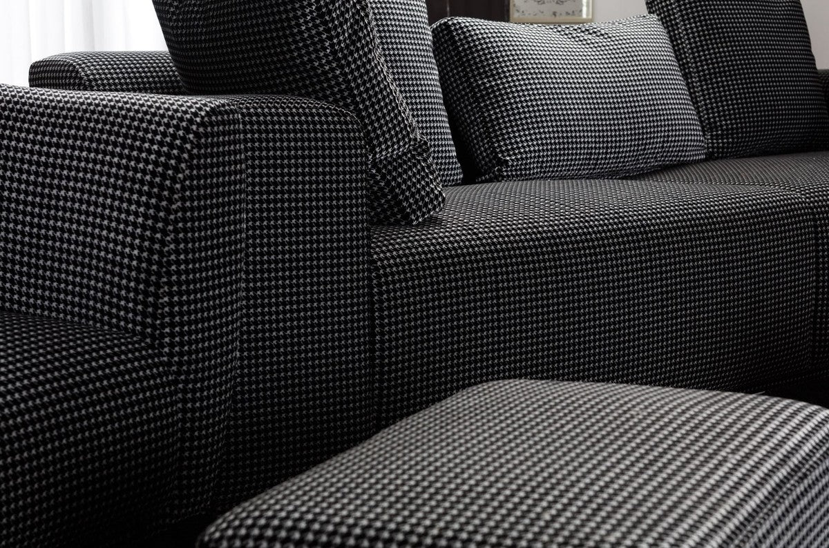 Luxury sofa black / white 253 x 96 x H. 87 cm - living room sofa - hotel sofa - living room furniture - living room furniture - hotel furniture - luxury furniture - luxury furniture