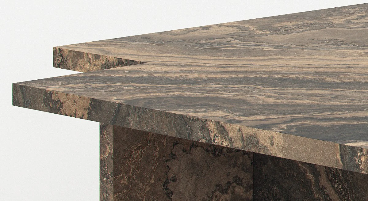 Luxury marble coffee table beige / gray / black 95 x 95 x H. 35 cm - Elegant living room table made of high-quality Eramosa marble - Luxury living room furniture