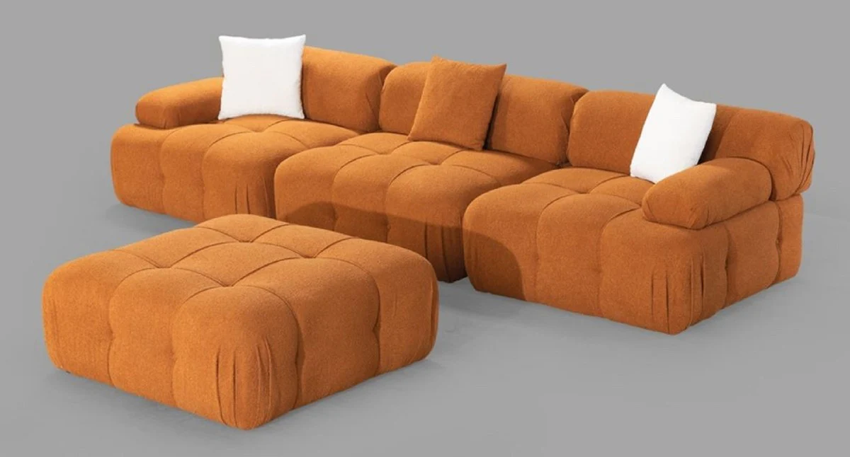 Luxury living room sofa brown 300 x 200 x H. 70 cm - Modular 4-piece corner sofa - Hotel sofa - Living room furniture - Hotel furniture - Luxury furniture