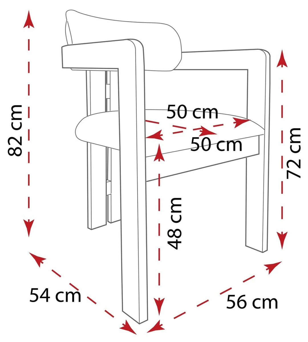 Luxury dining room chair with armrests green / natural color 56 x 54 x H. 82 cm - solid wood kitchen chair - dining room furniture - restaurant furniture - solid wood furniture - luxury furniture