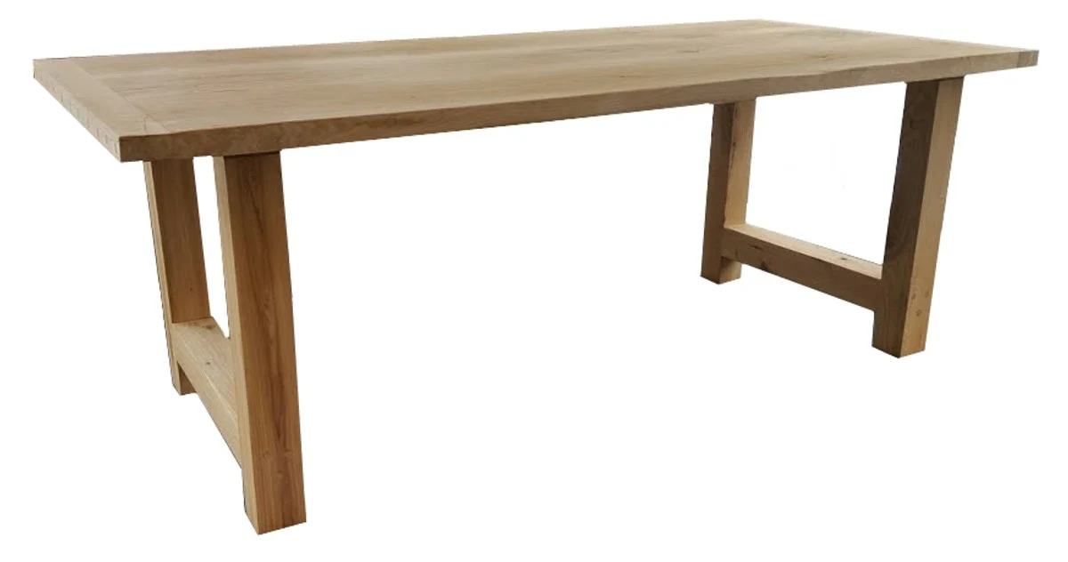 Luxury solid wood dining table - oak - 200 cm x 100 cm x H78 cm - heavy version