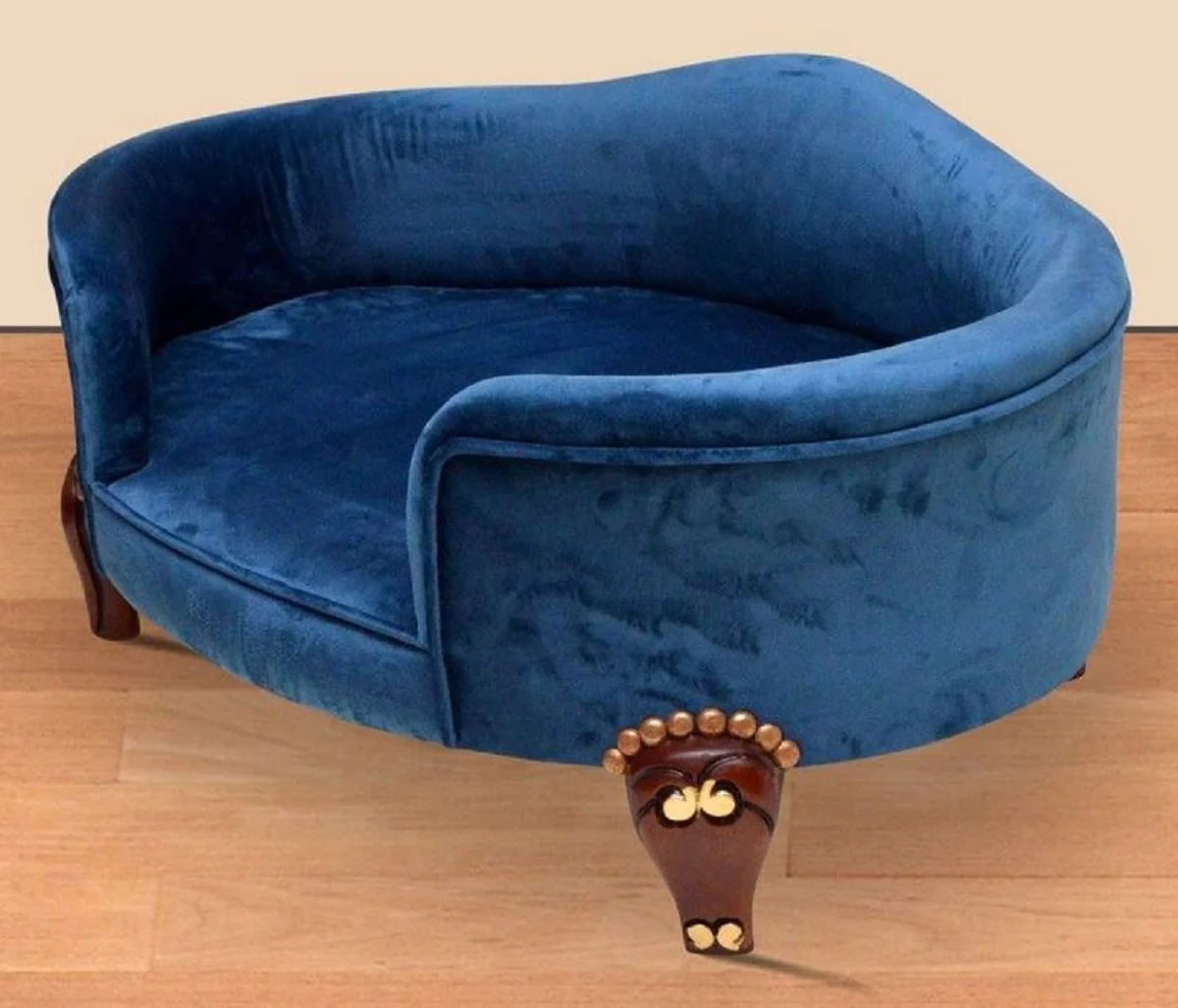Baroque dog bed royal blue / brown / gold - baroque dog furniture - baroque animal furniture - baroque style animal furniture