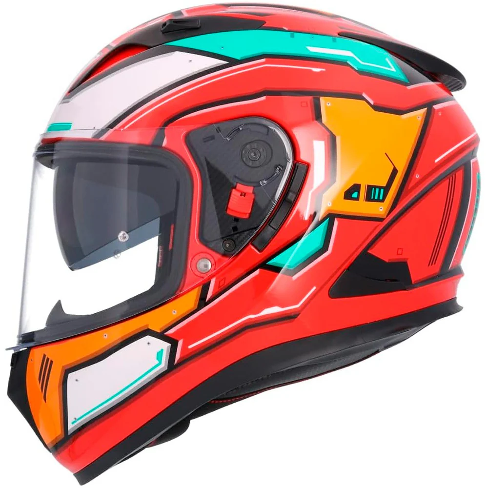 SHIRO SH-605 SHADOW HELMET RED / ORANGE / BLUE