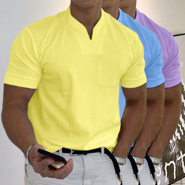 Gentleman business pocket short-sleeved fitness T-shirt