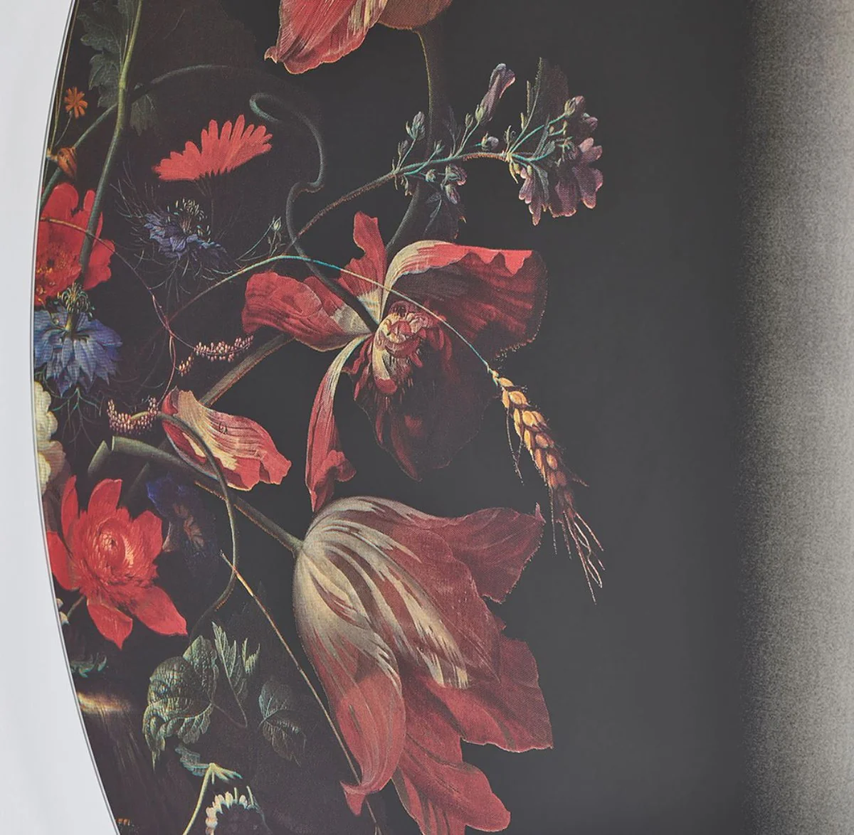 Luxury wall mirror multicolored Ø 100 cm - round mirror with flower design - luxury collection