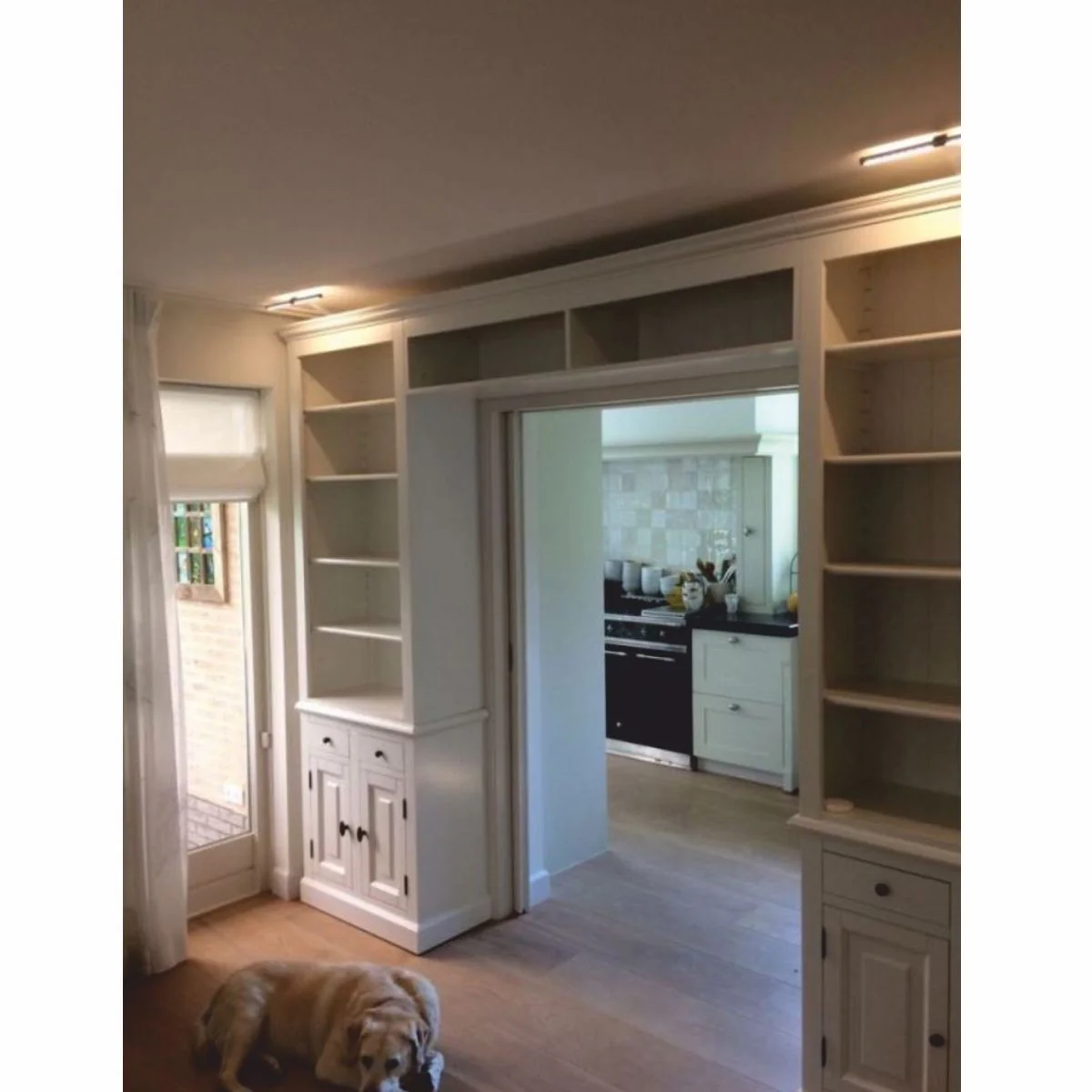 Country house style bookcase white 450 x 40 x H. 260 cm - country house style furniture