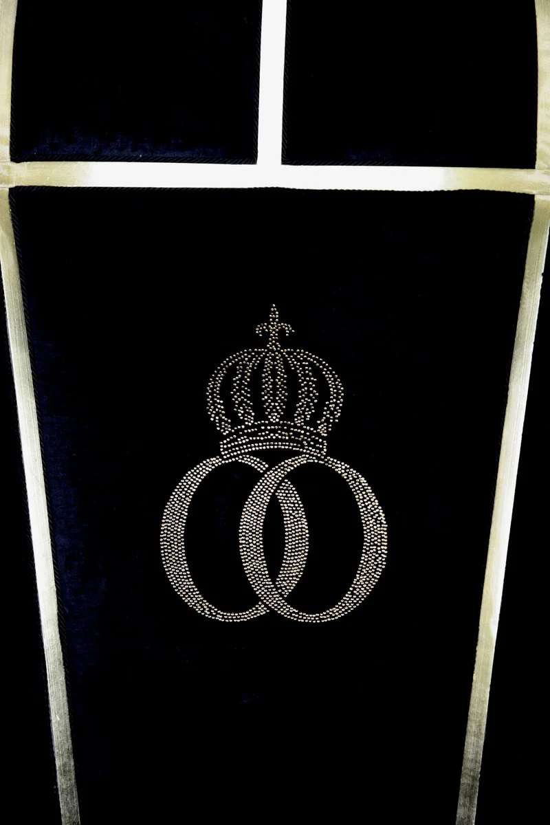 Pompöös by Luxury Balloon Baroque Armchair Black / Gold with Glittering Crown - Pompööser Baroque Armchair designed by Harald Glööckler