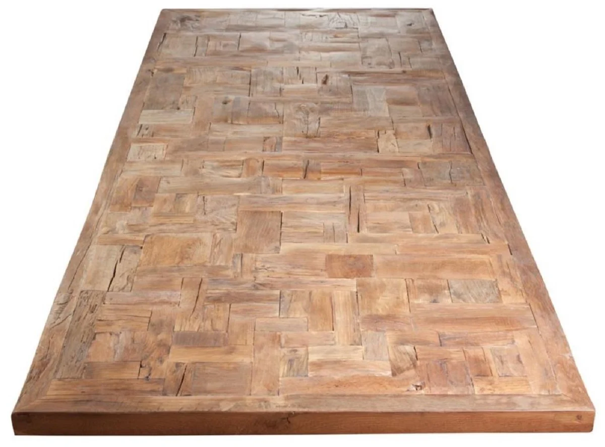 Country Style Dining Table Natural Colors / White - Various Sizes - Rectangular Rustic Solid Wood Kitchen Table - Rustic Dining Room Furniture - Country Style Dining Room Furniture