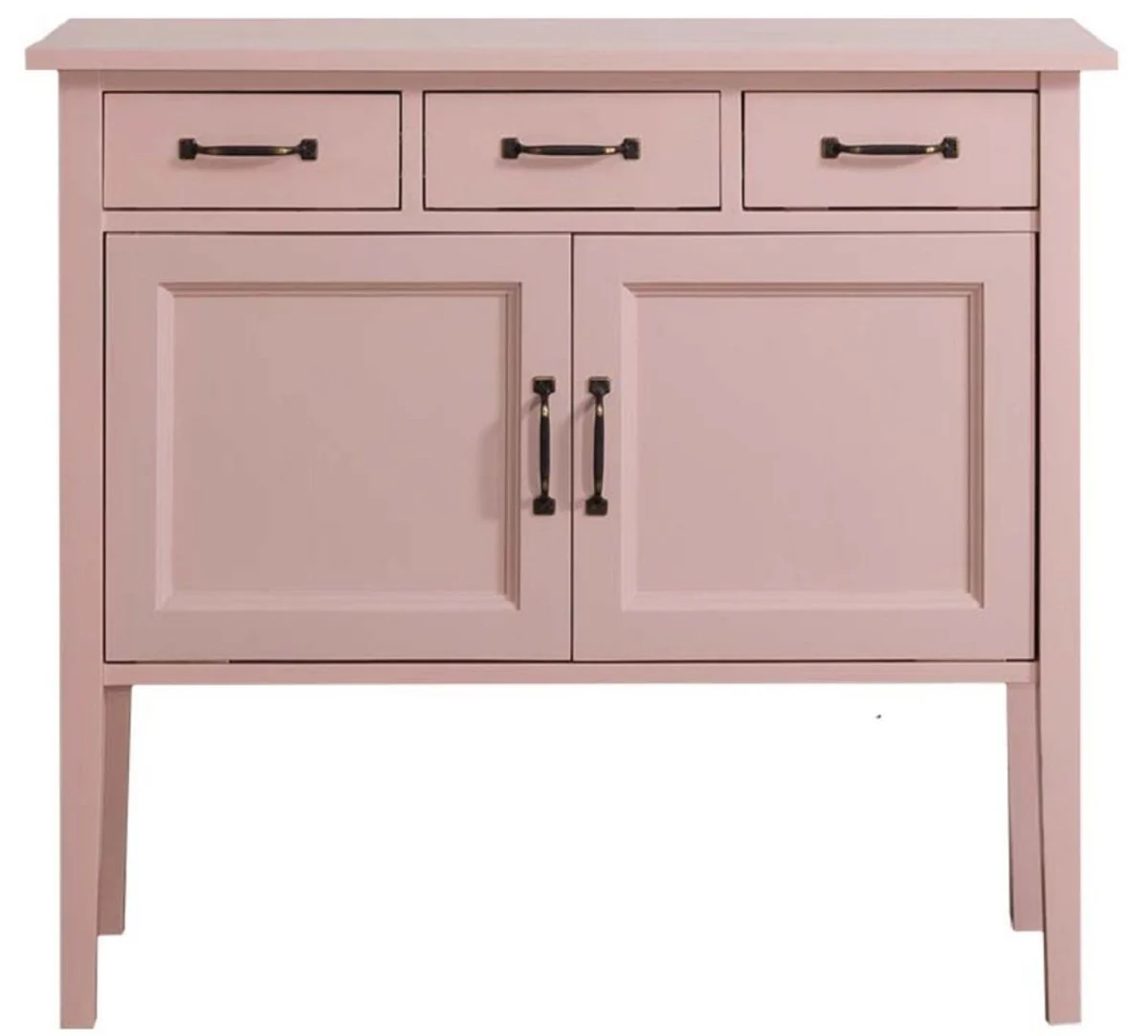 Country house style chest of drawers with 3 drawers and 2 doors pink 100 x 41 x H. 90 cm - country house style furniture