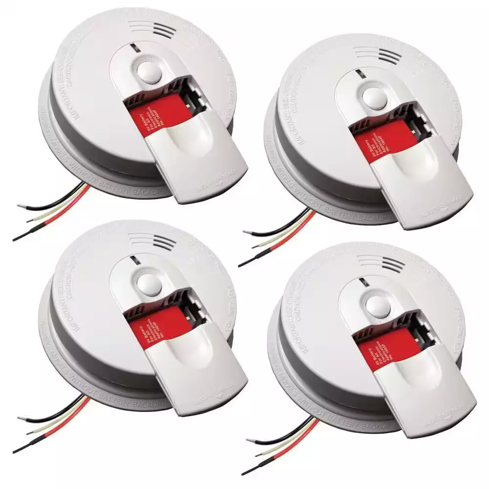 Firex 4 Pack Hardwired Smoke Detector with Ionization Sensor