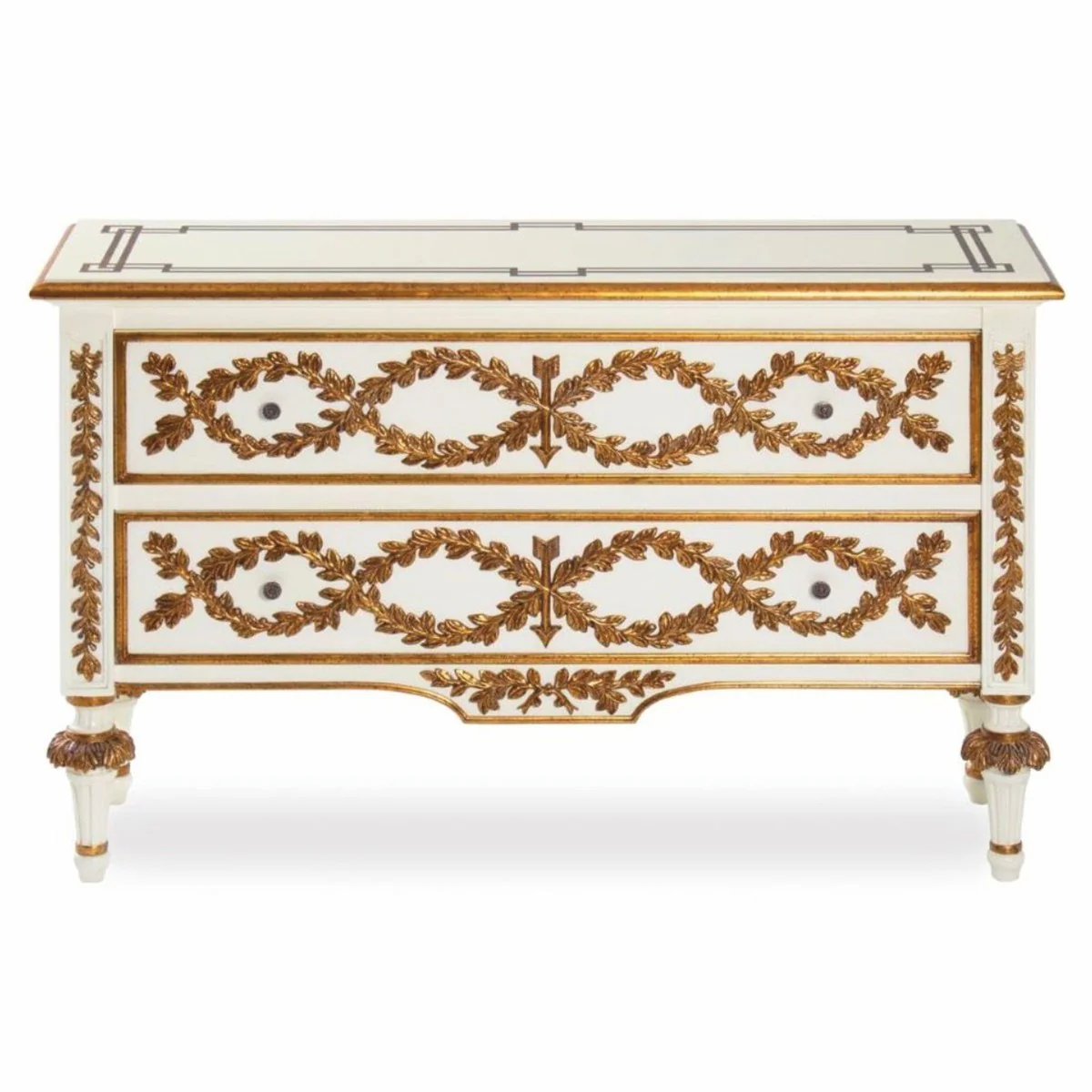 Luxury Baroque chest of drawers ivory / gold 135 cm - Baroque furniture