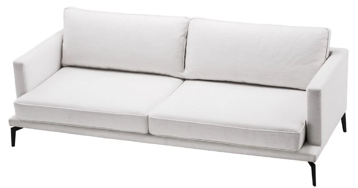 Luxury sofa white / black 230 x 99 x H. 82 cm - Living room sofa - Luxury living room furniture