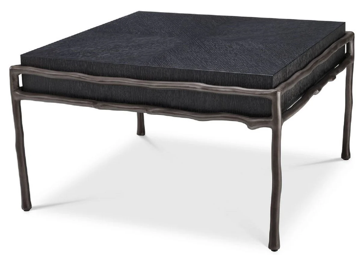 Luxury side table anthracite gray / bronze 65 x 65 x H. 38.5 cm - living room furniture - hotel furniture - luxury collection
