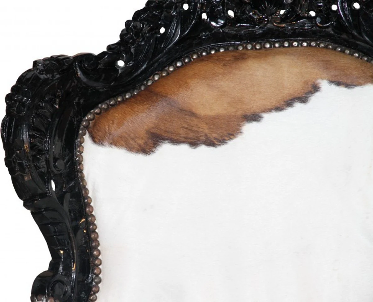 Baroque Armchair King Cowhide / Brown - Real Cowhide
