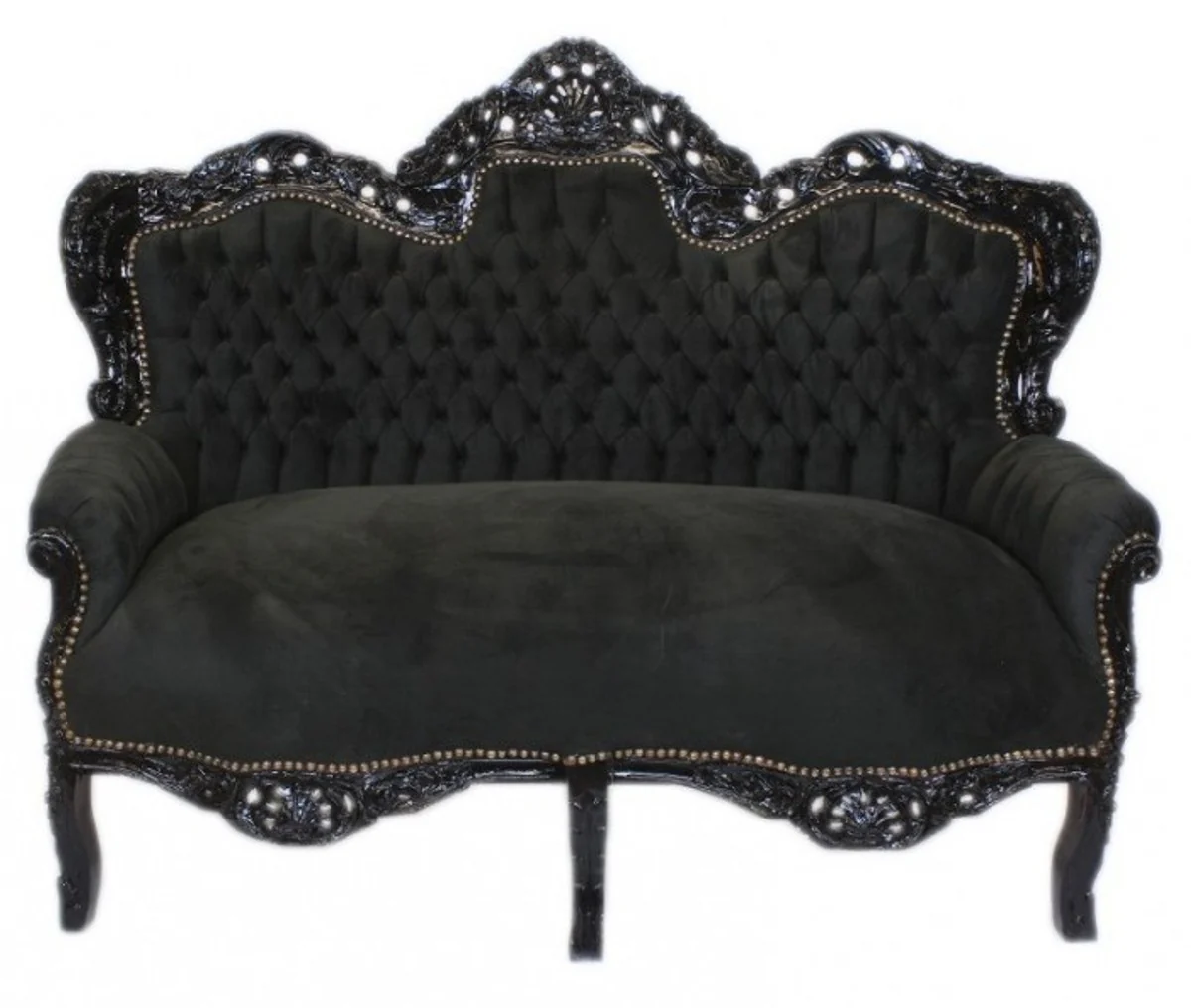 Baroque living room set King Black / Black - 2 sofa + 2 armchairs