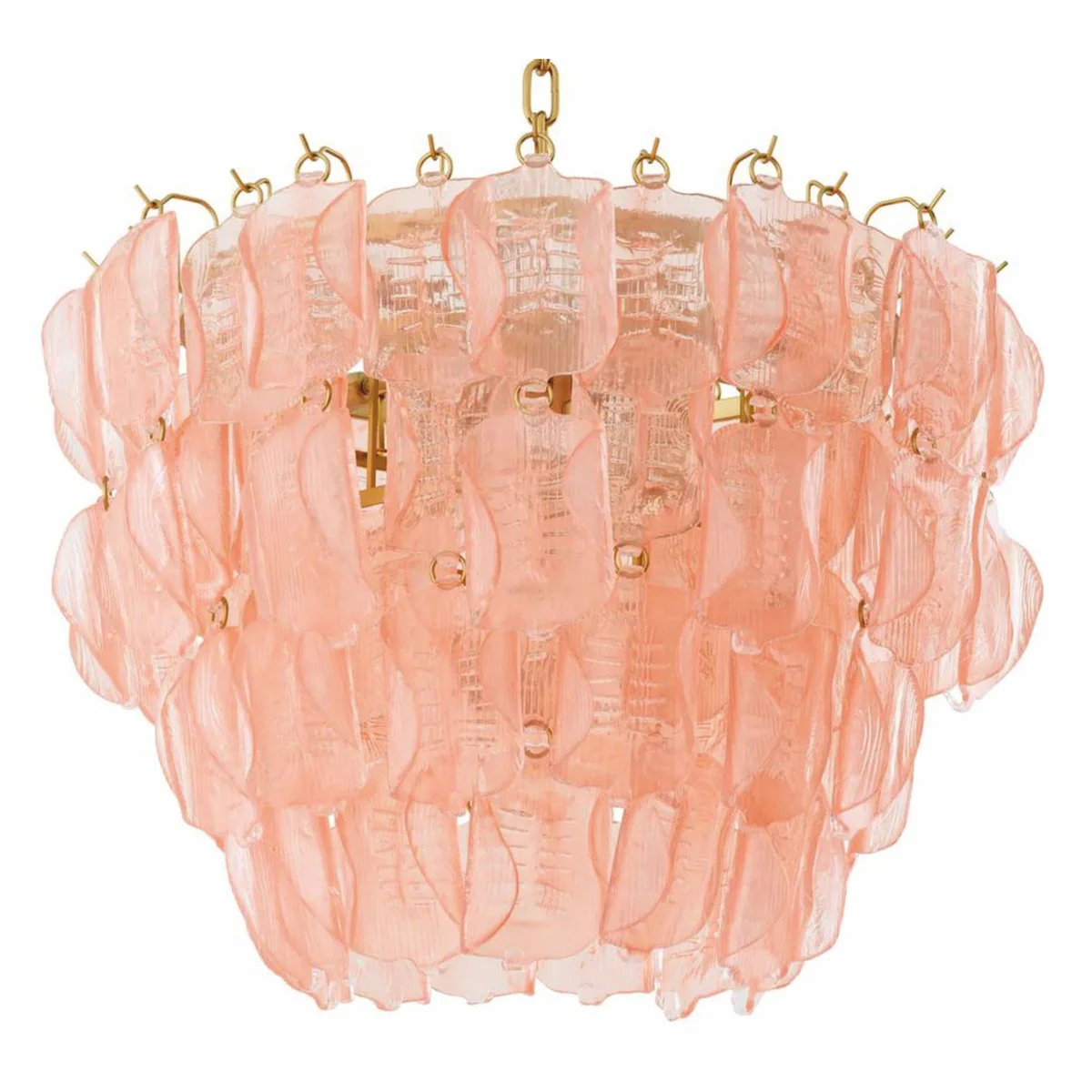 Luxury hotel & living room chandelier pink / antique brass Ø 85 x H. 61.5 cm