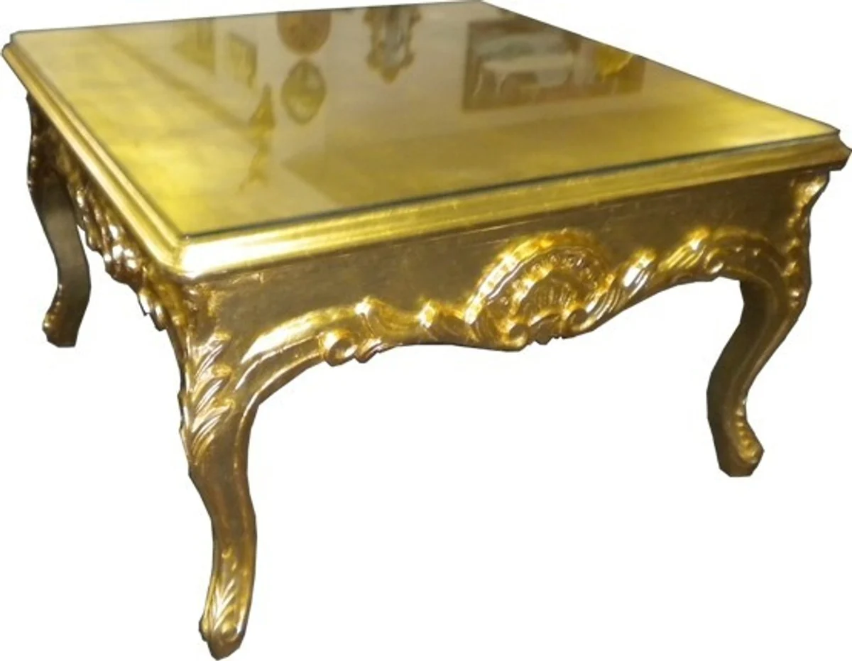Baroque coffee table 70 x 70 cm gold - couch table - living room table - side table - furniture