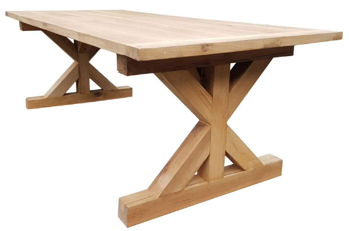 Country house style oak wood dining table natural colors - various sizes - solid wood kitchen table - rustic dining room furniture