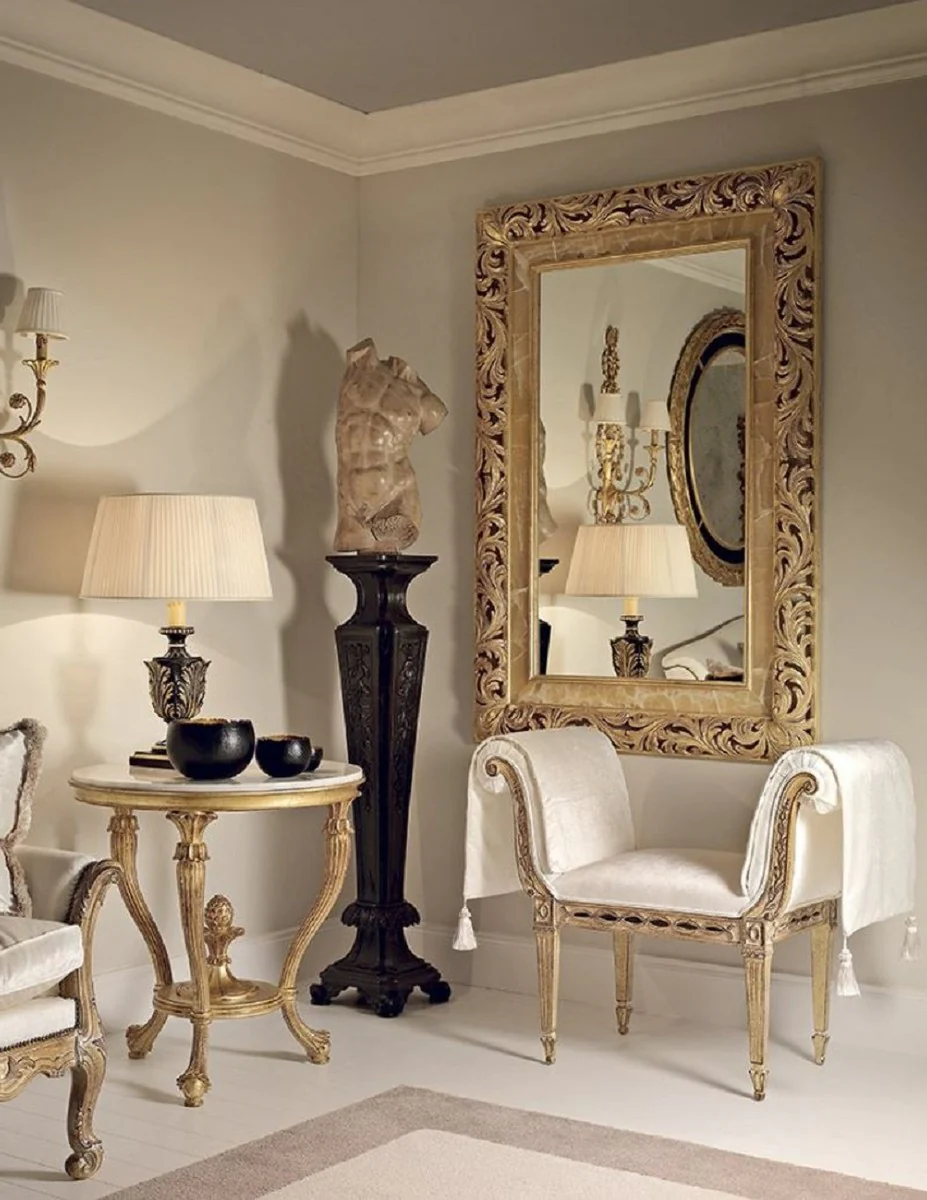 Luxury Baroque Mirror Antique Gold - Italian Baroque Style Solid Wood Wall Mirror - Luxury Furniture in Baroque Style - Magnificent Baroque Furniture - Made in Italy - Luxury Baroque Interior