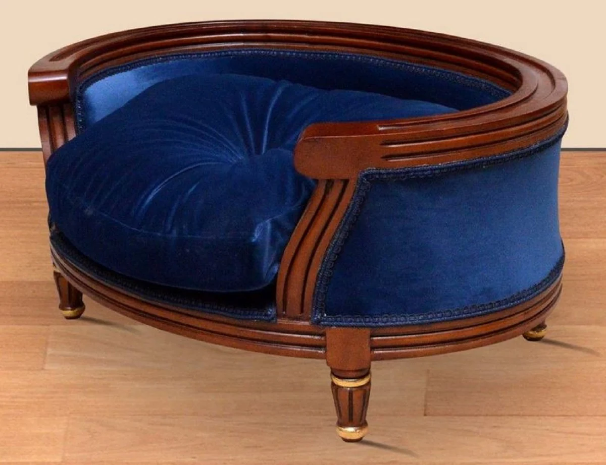 Baroque dog bed royal blue / brown / gold - Baroque dog furniture - Baroque animal furniture - Baroque style furniture