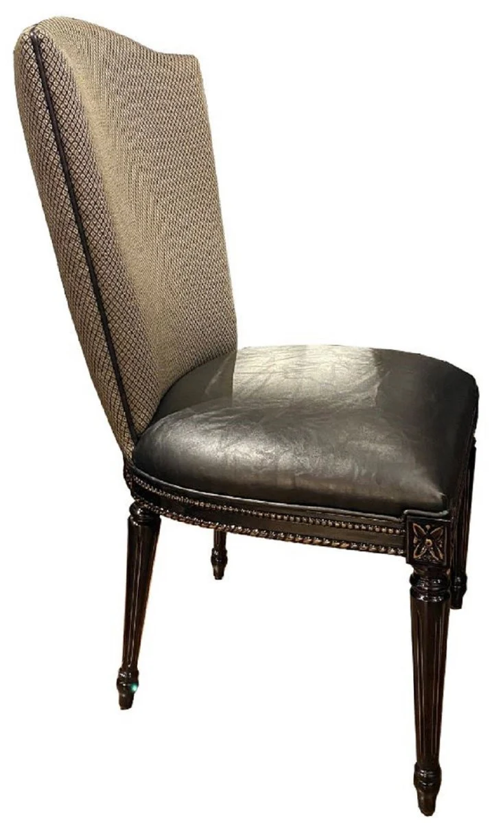 Luxury Baroque Dining Room Chair Set Gold / Black - Kitchen Chairs Set of 6 - Baroque Dining Room Furniture - Noble & Magnificent