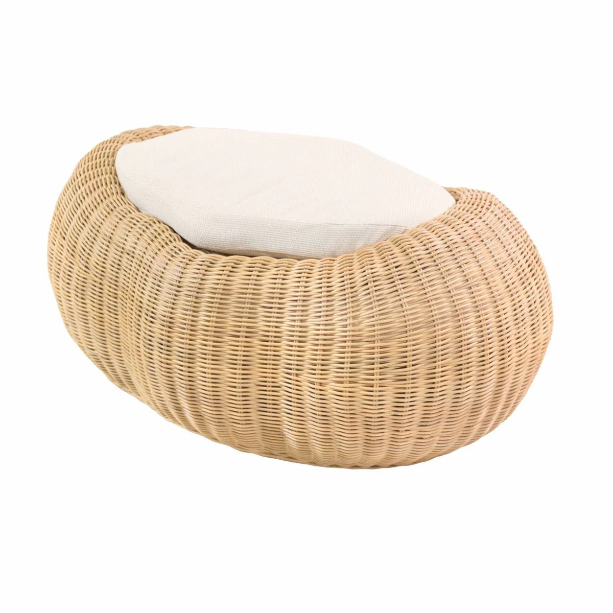 Luxury stool natural colors 86.5 cm - rattan footstool with cushion