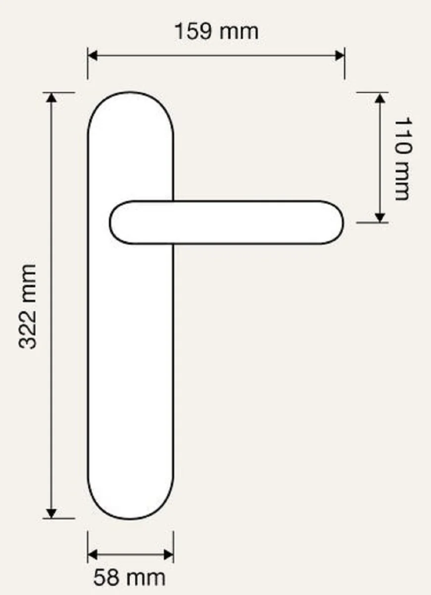 Baroque door handle set brass patinated 15.9 x H. 32.2 cm - luxury quality made in Italy