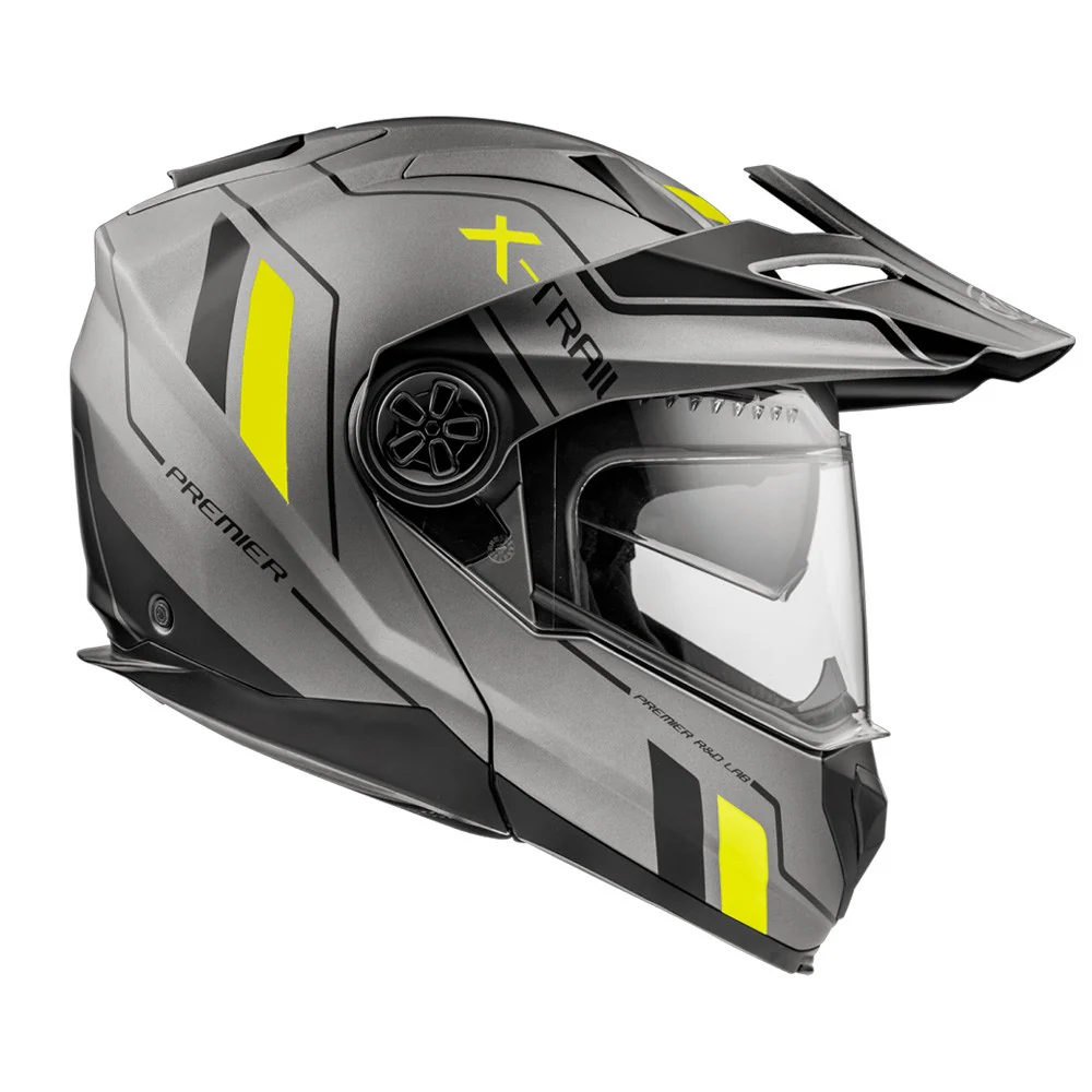 PREMIER XTRAIL EVO XT AND BM MODULAR HELMET GRAY / YELLOW